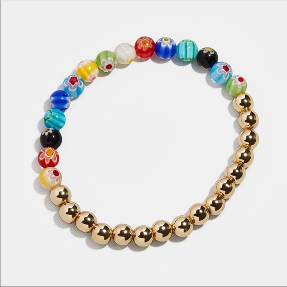 • Giselle • Trendy Colorful Gold Beaded Bracelet - Picture 2 of 3